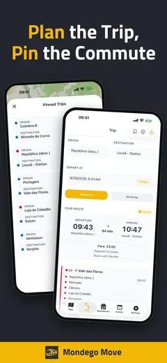 Trip planner with pinned commutes