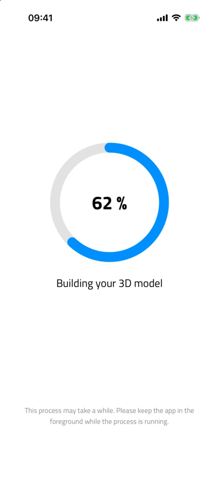 Yüzde 62'deki ilerleme halkası: Building your 3D model